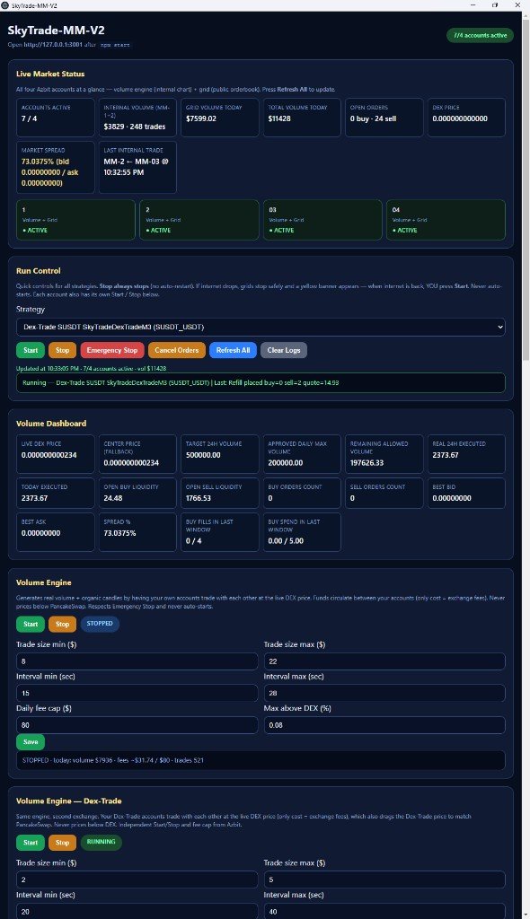 SkyTrade-MM-V2 CEX platform